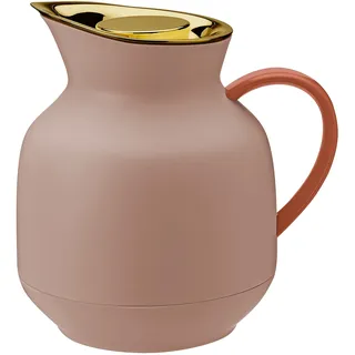 Stelton Isolierkanne Amphora - Teekanne, Thermoskanne, Thermosflasche - 1-Liter-Kunststoffkanne mit Thermo-Glaseinsatz - Zubehör für Haushalt, Küche, Esszimmer - Mattes Finish, Soft Peach