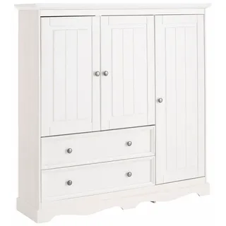 Home Affaire Kleiderschrank »Melissa, Kinderkleiderschrank« Wäscheschrank,aus massivem Kiefer, mit Sockelleiste, Breite 138 cm, weiß