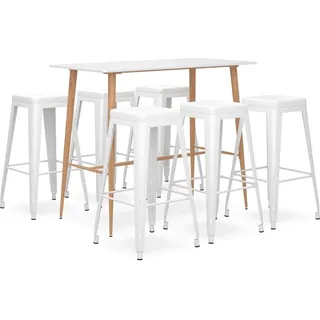 The Living Store 7-tlg. Bar-Set Weiß - Weiß