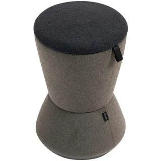 Novel Bürohocker , Grau, Schwarz , Kunststoff, Textil , Säule , 36.5x57x36.5 cm , Büromöbel, Bürostühle, Bürohocker