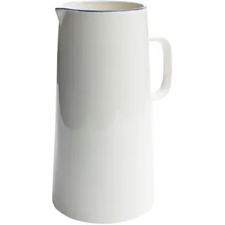 Krug Wasserkrug Kanne CLASSIC Porzellan weiß mit blauem Rand, 1200 ml