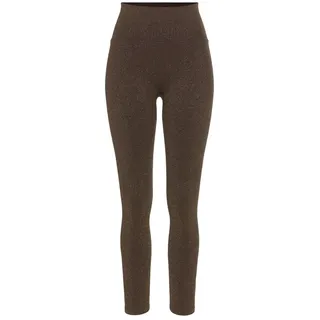 LASCANA LASCANA, Seamless Leggings mit goldenem Lurex, goldfarben