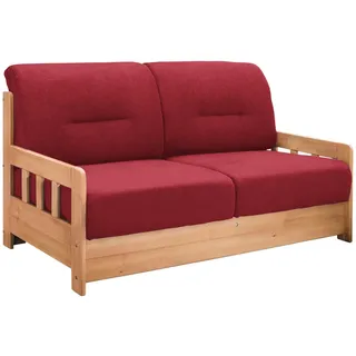 Livetastic Schlafsofa , Rot, Honig , Textil , Kiefer , massiv , Uni , 154x88x90 cm , Made in Eu , einzeln ausziehbar , Wohnzimmer, Sofas & Couches, Schlafsofas, Sonstige Schlafsofas