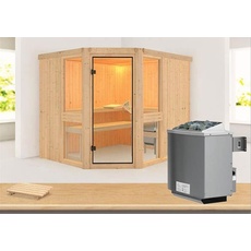 Bild Sauna Amelia 3 inkl. 9 kW Ofen + int. Steuerung ohne Dachkranz