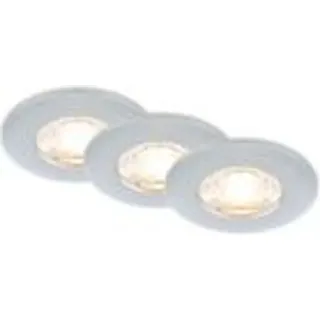Briloner kulana mini led Einbaustrahler Bad, 3er Set, IP44 Spritzwasserschutz, Flaches Design, Warmweißes Licht, silberfarbig, 6,5 x 2,5 cm