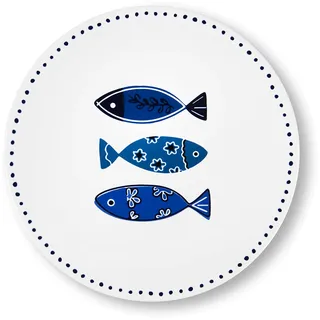 Excelsa Ocean Topfuntersetzer, Keramik Dolomit und Kork, 16 x 16 cm