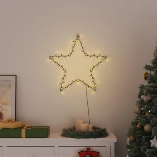 vidaXL Weihnachtsbeleuchtung Stern-Silhouette 80 LEDs Warmweiß