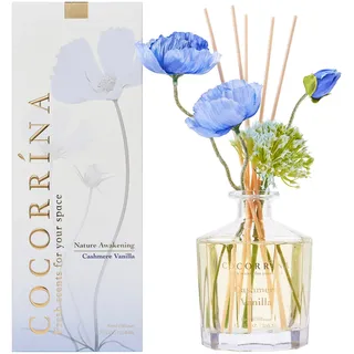 Cocorrína Blume Raumduft mit 8 Duftstäbchen 250ml- Kaschmir Vanille, Natürlich, Langanhaltend, Reed Diffuser für Haus Schlafzimmer Büro Badezimmer Regal Dekor (Master-Kollektion)