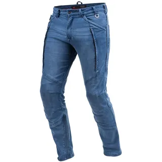 SHIMA Ghost Motorradjeans Herren - Belüftete Elastische Slim Fit Biker Motorradhose Männer mit Kevlar-Verstärkungen, Knieprotektoren (Blau, 34)