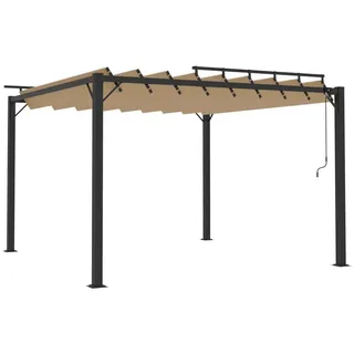vidaXL Pavillon 3 x 3 m inkl. 4 Seitenteile Taupe