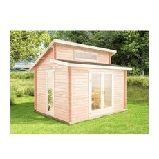 Alpholz Gartenhaus Lausitz Petite Pultdach 400 cm x 300 cm Braun