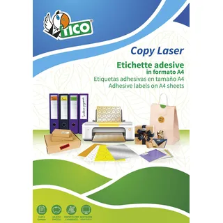 TICO lp4 W-5221 – Weiße Etiketten ohne Rand, 100 Blatt 70 x 25 mm weiß