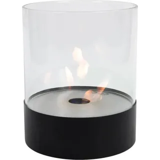 Southwark Ethanol Tischkamin, Schwarz, Rundes Design, Glasumrandung, 1,15 kW, fügt sich nahtlos in jedem Raum, für Innen- oder Außenbereich