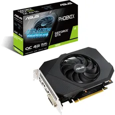 ASUS Phoenix Nvidia GeForce GTX 1650 4GB Power OC Edition Gaming Grafikkarte (GDDR6 Speicher, PCIe 3.0, 1x HDMI 2.0b, 1x DVI, 1x DisplayPort 1.4, PH-GTX1650-O4GD6-P)