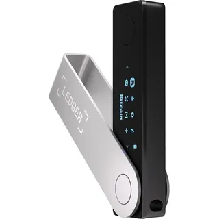 Ledger Nano X, Bitcoin, Ethereum, NFT, USB-Stick Hardware-Geldbörse, Schwarz, Silber, Bluetooth + USB, USB Typ-C, Lithium-Ion (Li-Ion)