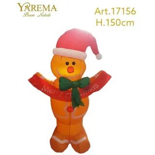 Aufblasbar Schneemann Höhe 150 CM Mit Lichter LED Saison Außen Bal