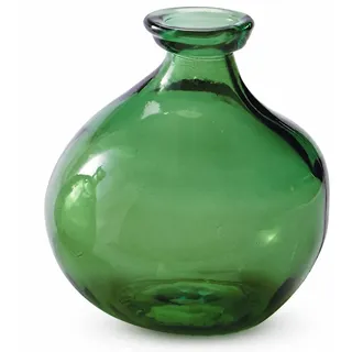 Mud Pie Kleine Vase aus recyceltem Glas, Spanisch, abgerundet, Grün