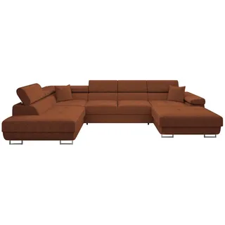 Mirjan24 Eckcouch Cord 7-Sitzer Braun