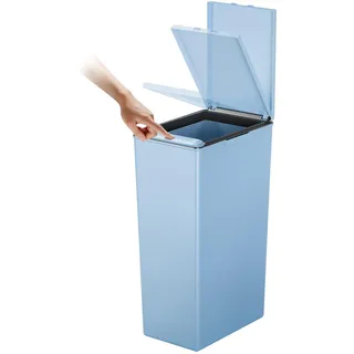 EKO Morandi 40L Küchen-Recycling-Mülleimer mit Touch-Top-Deckel, schlanker Kunststoff-Mülleimer mit Recycling-Aufklebern und leicht zu reinigender Oberfläche, kompaktes Design für Zuhause oder Büro