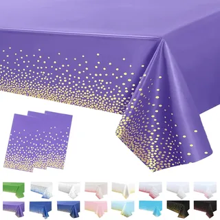 3 Stück Tischdecke Rechteckig Lila Halloween Party Tischdecke,137 * 274cm Tischdecke Papierrolle Einweg Tischdecke aus Kunststoff,Wasserdichte Ölbeständig Tischdecken für Party,Picknick,Geburtstags