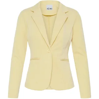 Blusenblazer ICHI "Blazer IHKATE", Damen, Gr. M, gelb (mellow gelb), Obermaterial: 60% Baumwolle CO. 40% Polyester PES., Blazer Blusenblazer