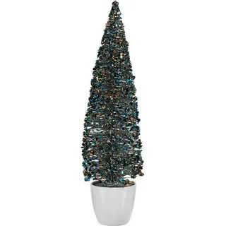 Großer Weihnachtsbaum 10 x 38 x 10 cm Blau Gold Kunststoff - Blau