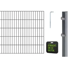 Bild von Alberts Doppelstabmattenzaun »Grundset«, Höhe 80 - 160 cm, Gesamtlänge: 4 - 30 m zum Einbetonieren grau