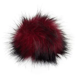 Unbekannt Kunstfell Pompom mit Druckknopf, 100% Polyacryl, Rot, 12-14 cm