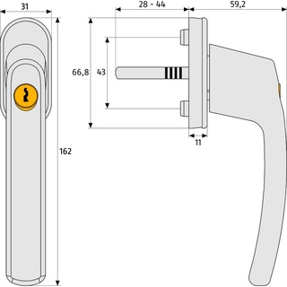 ABUS Fenstergriff FG 210 weiß - 3 Stück