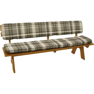 DEGAMO Bankauflage Bankpolster Auflagenset SEATTLE für Bank 4-sitzer 195cm, grau/beige kariert, 2-teilig - Grau, Beige