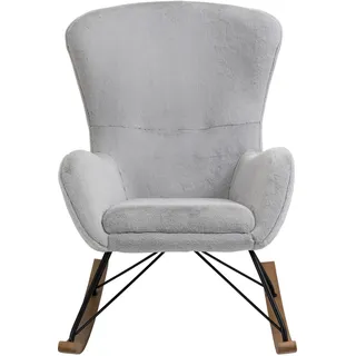 SalesFever Schaukelstuhl SALESFEVER Polyester 70 x 102 x 94 cm Grau mit Wippfunktion