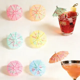 MUNTE 100 Stück Cocktail Schirmchen, 10 cm Cocktail Deko, Eisschirmchen aus Holz, Oberflächenfrei von Graten, zur Dekoration von Getränken, Alkoholischen Getränken und Desserts