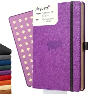 Dingbats* - Tierwelt Notizbuch A5 Liniert - Hardcover aus veganem Leder für Arbeit, Reisen, Uni - mit elastischem Verschlussband