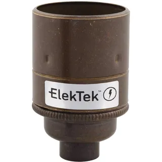 ElekTek ES E27 Edisongewinde Lampenfassung aus Messing Glattmantel 10-mm-Einführung Ideal für Vintage-Filament-Lampen Messing Antik