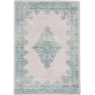 Kunstloft Teppich Laury Türkis 120x170 cm , Textil , Orientalisch , Rechteckig , 120x1 cm , Gots , waschbar , Teppiche und Böden, Teppiche
