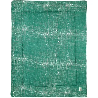 MEYCO Baby Fine Lines Laufgittereinlage (weiches und sicheres Material, Außenseite aus 100% Baumwolle, waschbar, weich und sanft, trocknergeeignet, Größe: 77 x 97 cm), Smaragdgrün