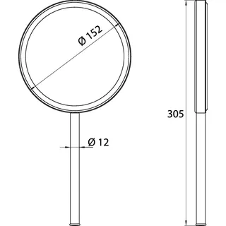 emco pure Handspiegel, Durchmesser 152 mm, Vergrößerung 5-fach, chrom, 109400133 - Silber