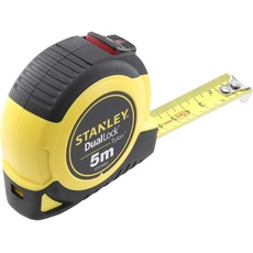 Stanley STHT36803-0 Bandmass DualLock Tylon (5 m Länge, 19 mm Breite, Genauigkeitsklasse II, zweiteilige Bandbremse, schlagfestes und bruchsicheres Gehäuse), gelb/schwarz, 5 m x 19 mm