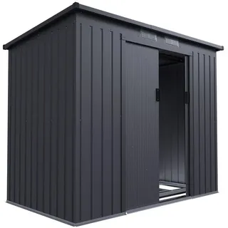 Juskys Gerätehaus 1,32 x 2,18 m Dunkelgrau