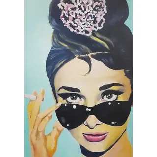 KUSTOM ART Audrey Hepburn Serie berühmte Schauspieler Poster ohne Rahmen. Kunstdruck auf beschichtetem Papier, 42x30 cm