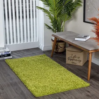 livabliss Hochflor-Teppich »BORACAY« rechteckig 37 mm Höhe flauschig Langflor Weich, Wohnzimmer, Flurteppich, Grau, Grün