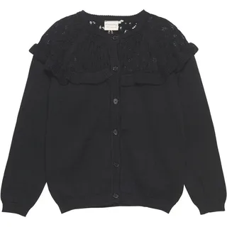 Strickjacke MINYMO "Strickjacke MICardigan", Mädchen, Gr. 128, grau (tap shoe), Obermaterial: 80% Baumwolle CO. 20% Wolle WO., Sweatjacken Strickjacke