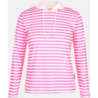 Kapuzenpullover SALZHAUT "Hoodie ACKERLÜNNING", Damen, Gr. M, pink (sanftes weiß, neonpink), Obermaterial: 100% Baumwolle CO., Pullover Kapuzenpullover