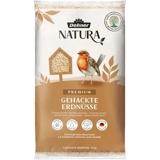 Dehner Natura Premium Wildvogelfutter, gehackte Erdnüsse schalenfrei, Ganzjahresfutter proteinreich / energiereich, hochwertiges Vogelfutter für Wildvögel, 10 kg