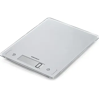 Soehnle Küchenwaage Page Comfort 300 Slim, Haushaltswaage bis 10 kg | Ultraflache Lebensmittelwaage, extragroßes LCD-Display, Tara-Funktion, Sensor-Touch, große Wiegefläche, g/lb, weiß/schwarz