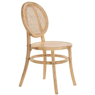 DKD Home Decor Esszimmerstuhl der Marke, braun, Rattan und Ulme (43 x 43 x 89 cm)