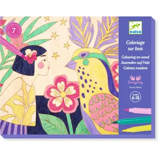 Holzmalerei-Workshop: Mädchen und Blumen, Djeco
