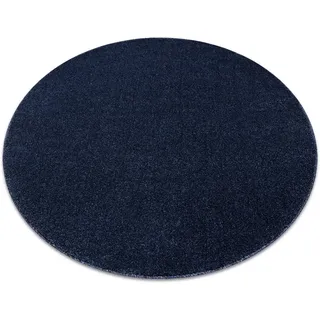 rugsX Teppich Softy 150 cm , Blau , Textil , Rund , 150x150 cm , Teppiche und Böden, Teppiche