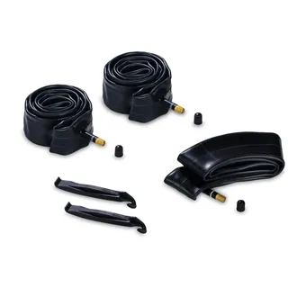 hauck Kinderwagen Schlauch Set 2x 16 Zoll & 1x 12 Zoll Durchmesser Inklusive Reifenheber, Ersatzreifen Schlauch für Dreirad-Kinderwagen und Buggys Zum Biespiel hauck Runner Serie Schwarz)