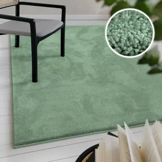 Teppich OTTO HOME "Lisbea", mint grün, B:160cm H:17mm L:230cm, Polypropylen, Teppiche, Teppich, moderner dichter weicher Kurzflorteppich, Wohnzimmer, Schlafzimmer